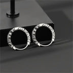 Six-Character Mantra Auspicious Cloud Huggie Hoop Earrings