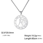 My Shape 12 Constellation Necklace Gothic Zodiac Pendant Chain Women Men Leo Aries Virgo Capricorn Birthday Jewelry Wholesale
