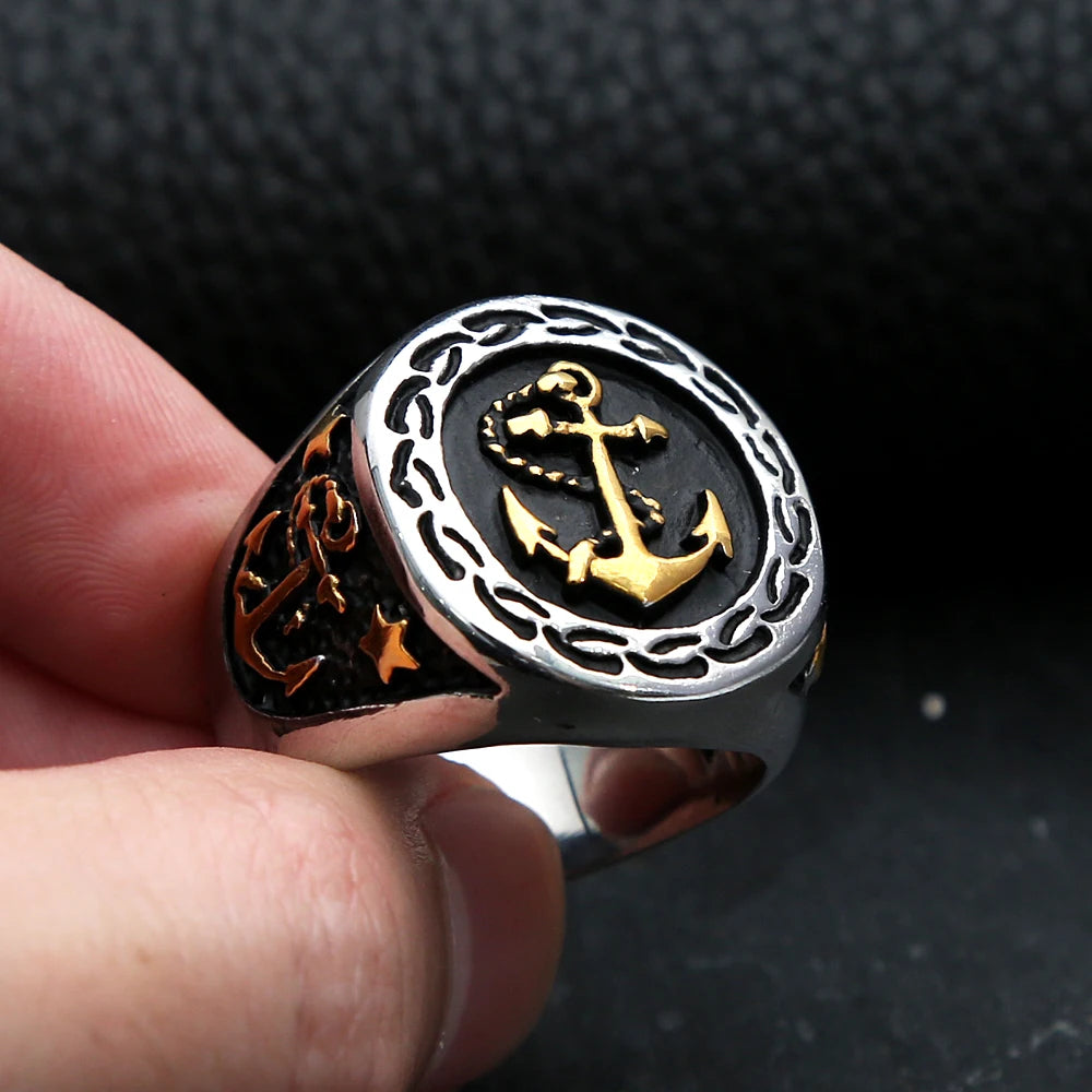 Vintage Anchor Stainless Steel Ring