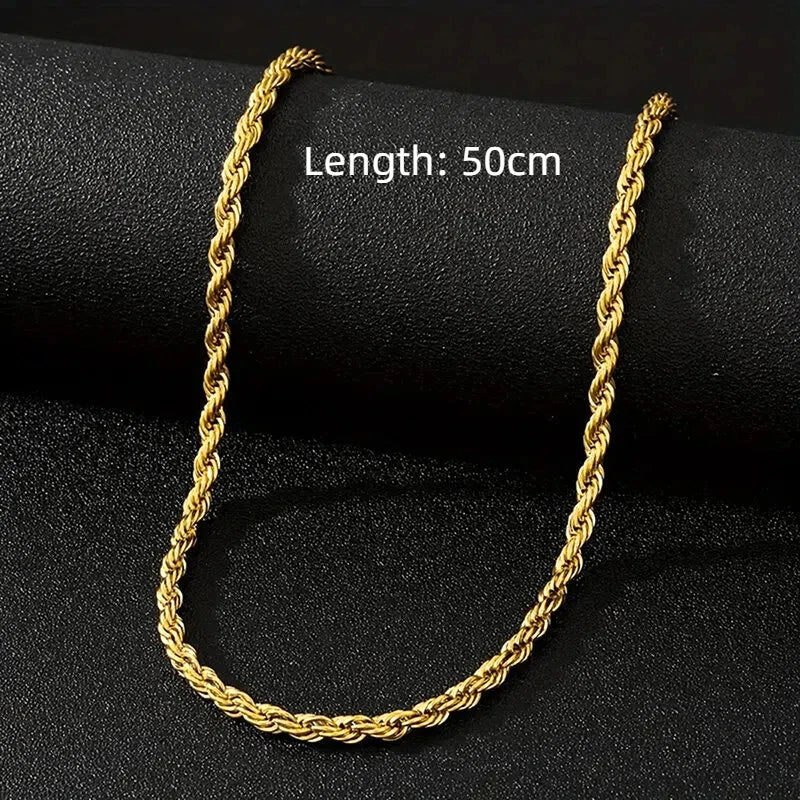 Twisted Rope Chain Necklace — Versatile Sizing