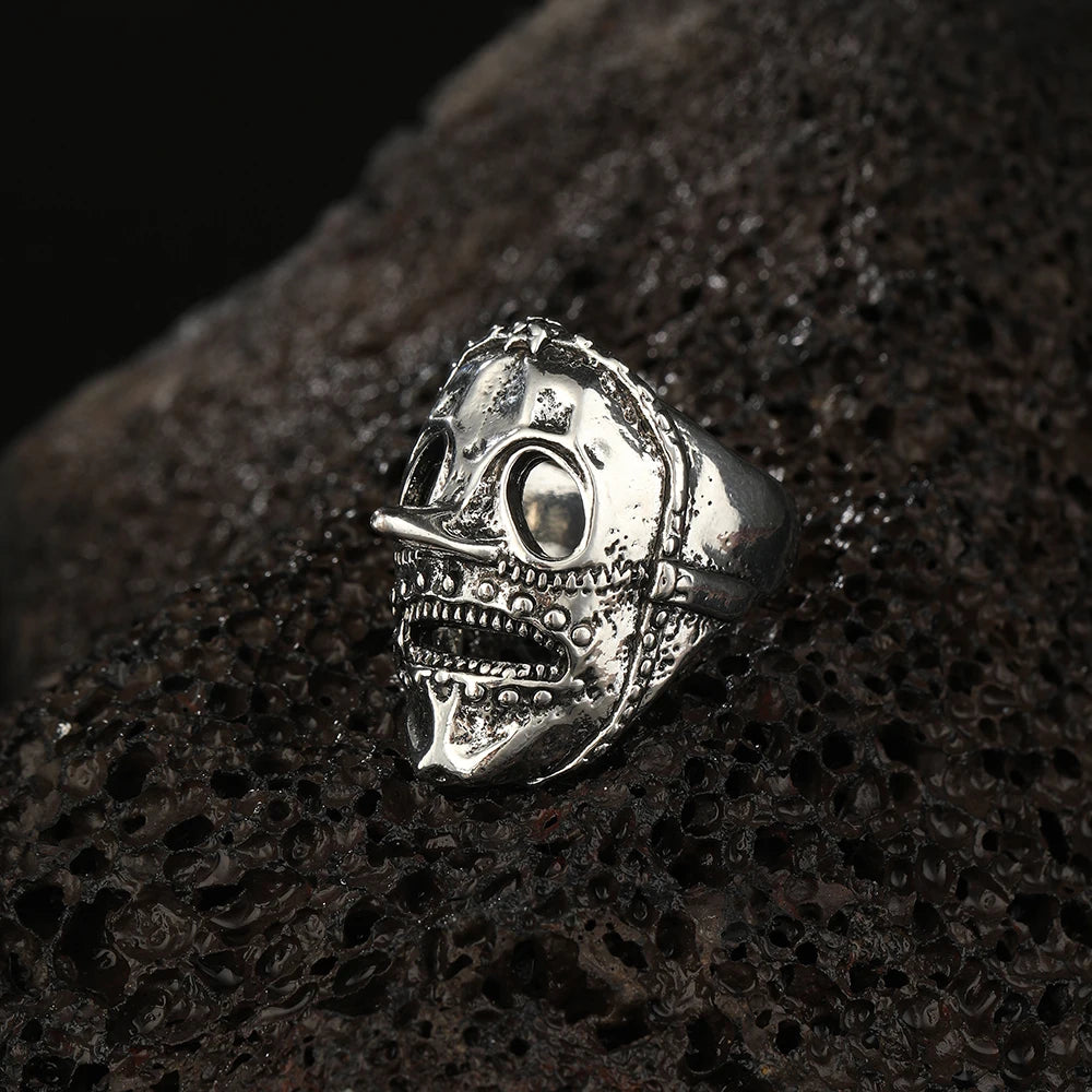 Robot Ghost Skull Open Ring — Stainless Steel