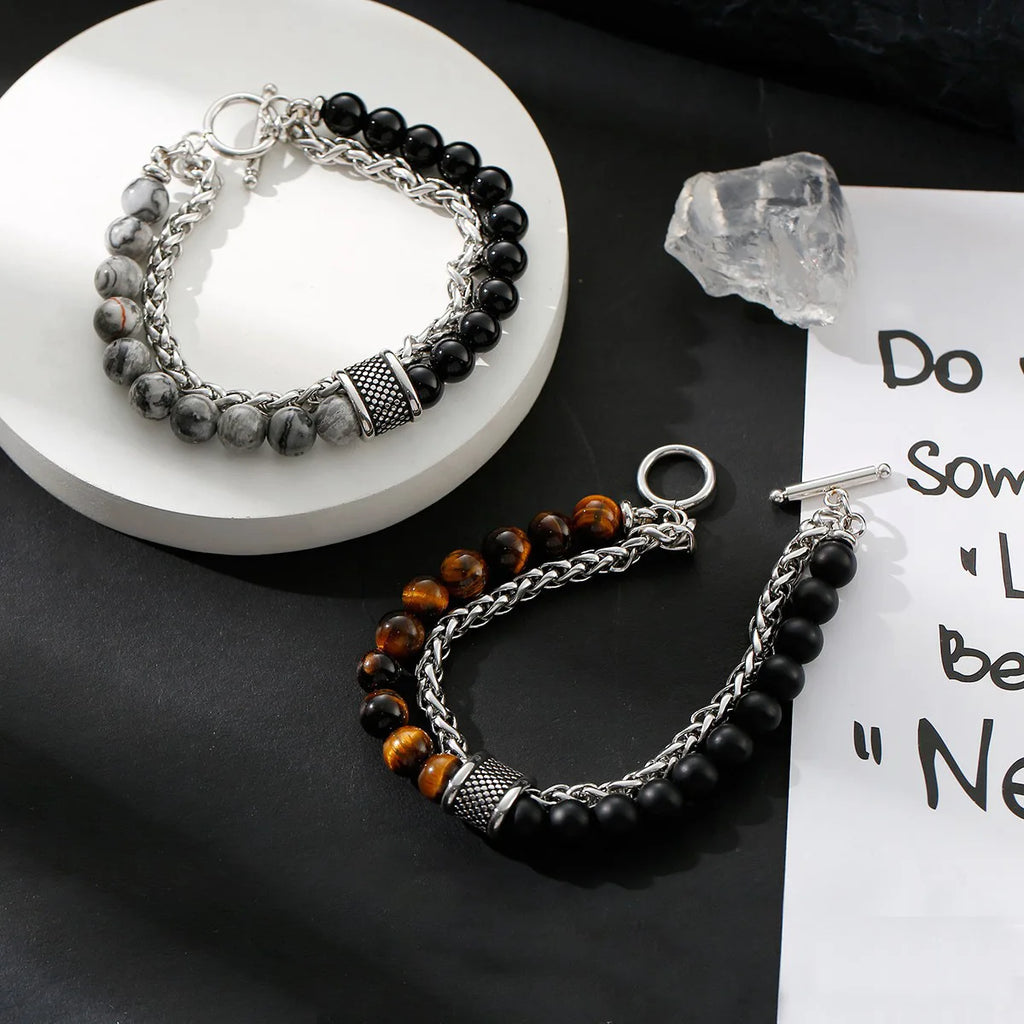 Tiger Steel Bracelet Rosary Eye Stone Hand