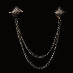 Vintage Double Chain Tassel Brooch — Lapel Pin Suit Badge