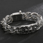 Man Bracelet Homme 12MM Wide Stainless Steel Curb Chain Charm Bracelets On Hand Bands for Men Vintage Mens Jewellery