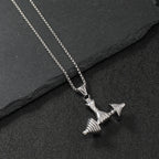 Fitness Dumbbell Pendant Necklace — Stainless Steel