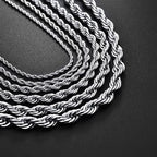 925 Sterling Silver 5/6/8MM 16-30 Inches Rope Chain Necklace For Men Women Fashion Punk Wedding Party Gifts Jewelry