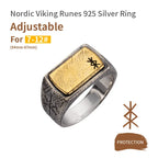Nordic Hammer Ring Silver Inlaid Copper Viking Rune Silver Jewelry