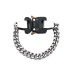 HANGZHI 2021 NEW Hip Hop Punk Titanium Steel Street Men and Women Letters Metal Safety Buckle Necklace Fashion Jewelry