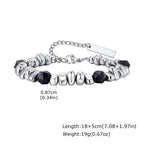 Adjustable Beaded Bracelet for Men — Stainless Steel