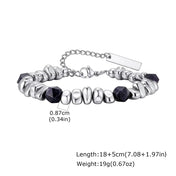 Adjustable Beaded Bracelet for Men — Stainless Steel