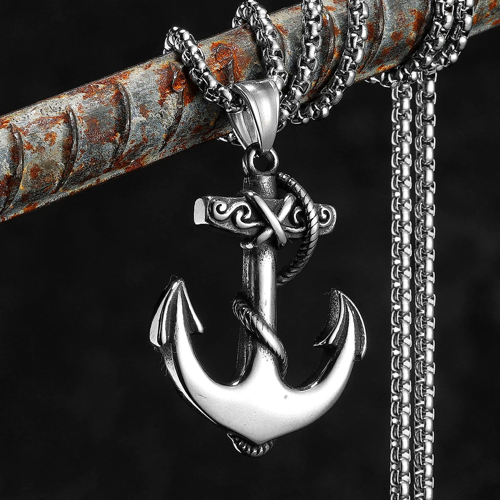 Pirate Anchor Pendant Necklace — Stainless Steel