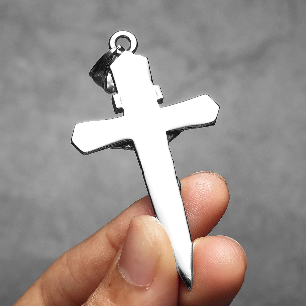Cross INRI Jesus Pendant Necklace Stainless Steel