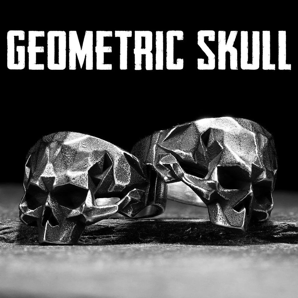 Geometric Skull Ring — Stainless Steel