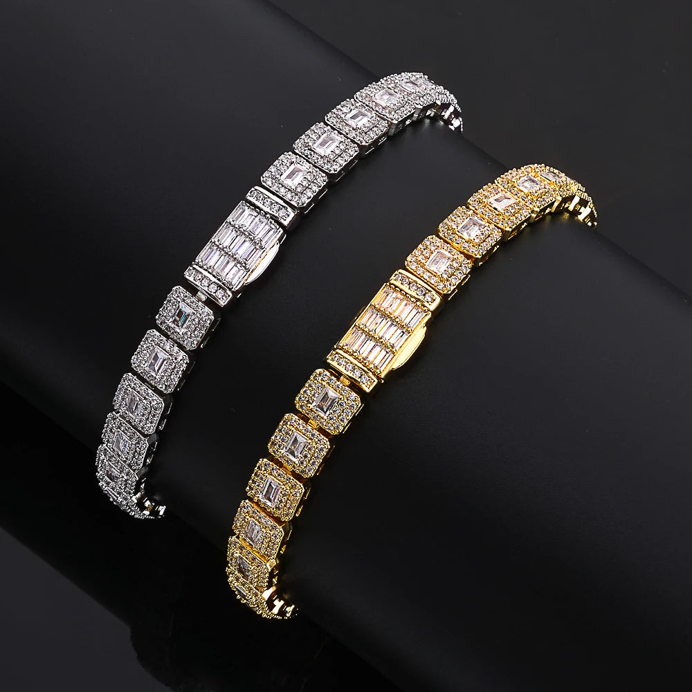 Tennis Chain Necklace Stainless Steel 7.5MM Cluster
