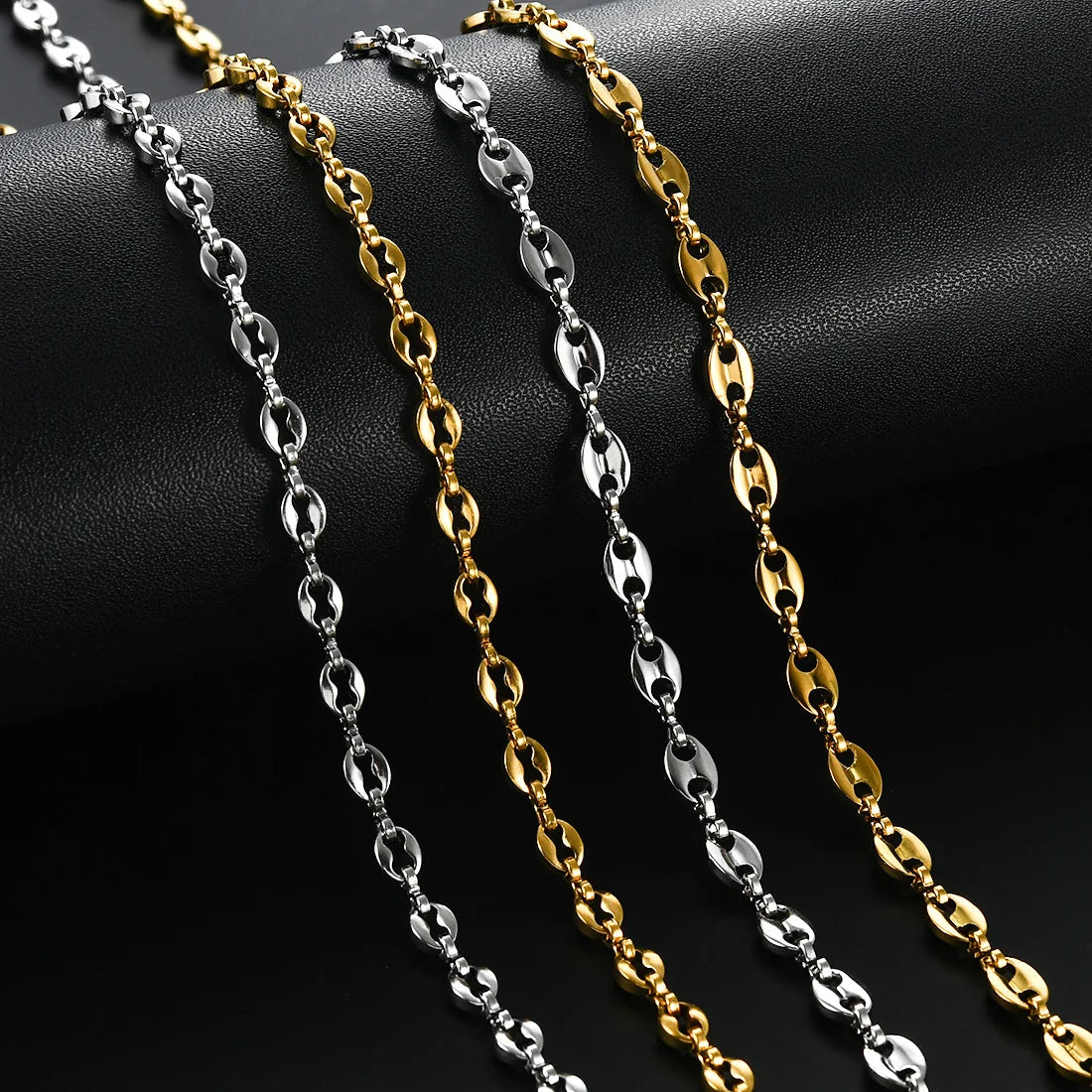 Two-Tone Chain Necklace — Stainless Steel Choker