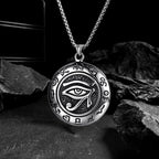 Silver Eye of Horus Pendant Necklace Statement