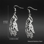 Gothic Star Silver Earrings Witchcraft Sun Palm