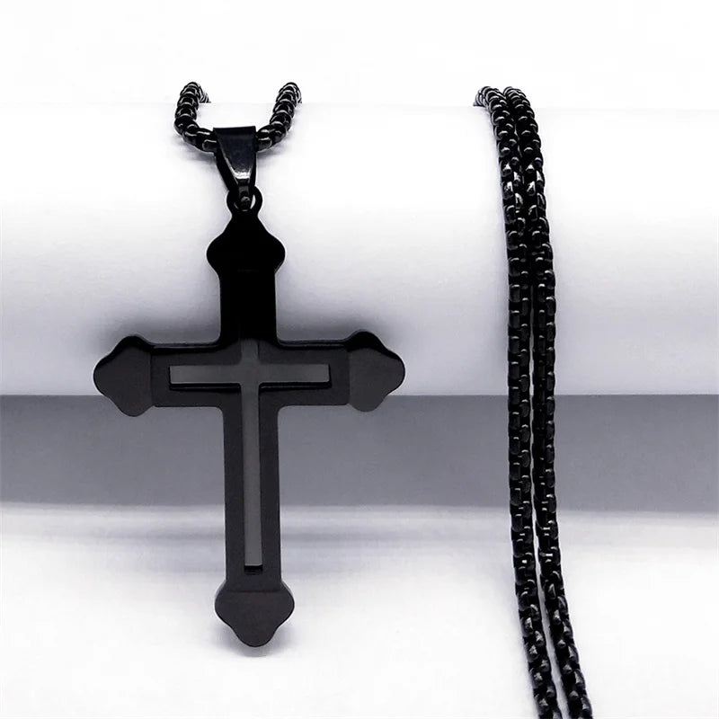 Christian Jesus Cross Pendant Necklace — Gold