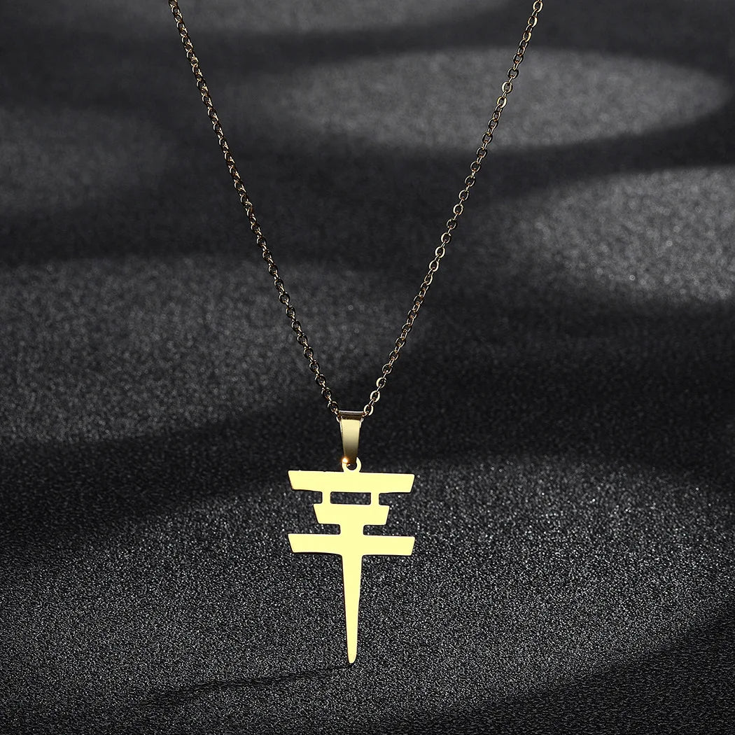 Fashion Women's Tokyo Hotel Necklace Stainless Steel Pendant Bill Kolitz Logo Jewelry Neckchain Snake Blade Choker
