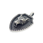Lion Head Shield Pendant Necklace — Stainless Steel