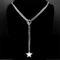 Cuban Heart Star Chain Necklace — Stainless Steel