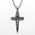 Cross INRI Jesus Pendant Necklace Stainless Steel