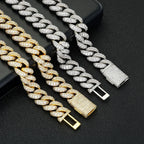 Cuban Chain Necklace Iced Out Gold 15MM