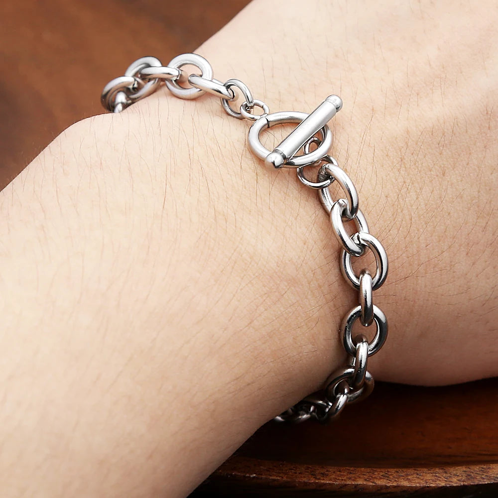 Minimal Silver Bracelet — Stainless Steel