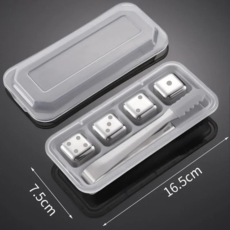 Reusable Whiskey Stones Stainless Steel Ice Cubes Quick-Freeze Wine Cooler Food Grade Metal Pellets Beer Cooler Bar