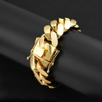 Miami Cuban Link Bracelet for Men Double Safety Clasp Thick Chunky Curb Chain Hip Hop Jewelry Gift
