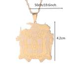 Jamaica Map Pendant Necklace — Stainless Steel