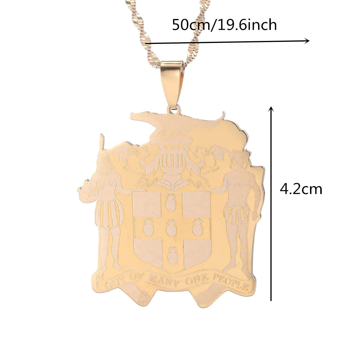 Jamaica Map Pendant Necklace — Stainless Steel
