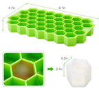 Silicone Honeycomb Movable 37 Ice Tray, with removable lid silicone ice cube mold, BPA-free