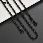 BTEN 2020 Classic Rope Chain Men Necklace Width 2/3/4/5 MM Stainless Steel Figaro Cuban Chain Necklace For Men Women Jewelry
