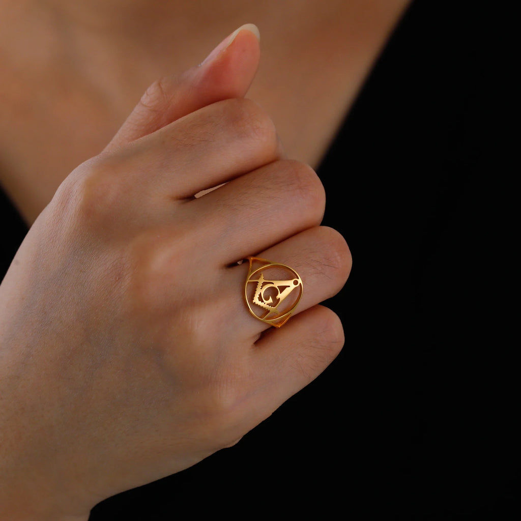 Masonic Freemasonry Signet Ring — Stainless Steel