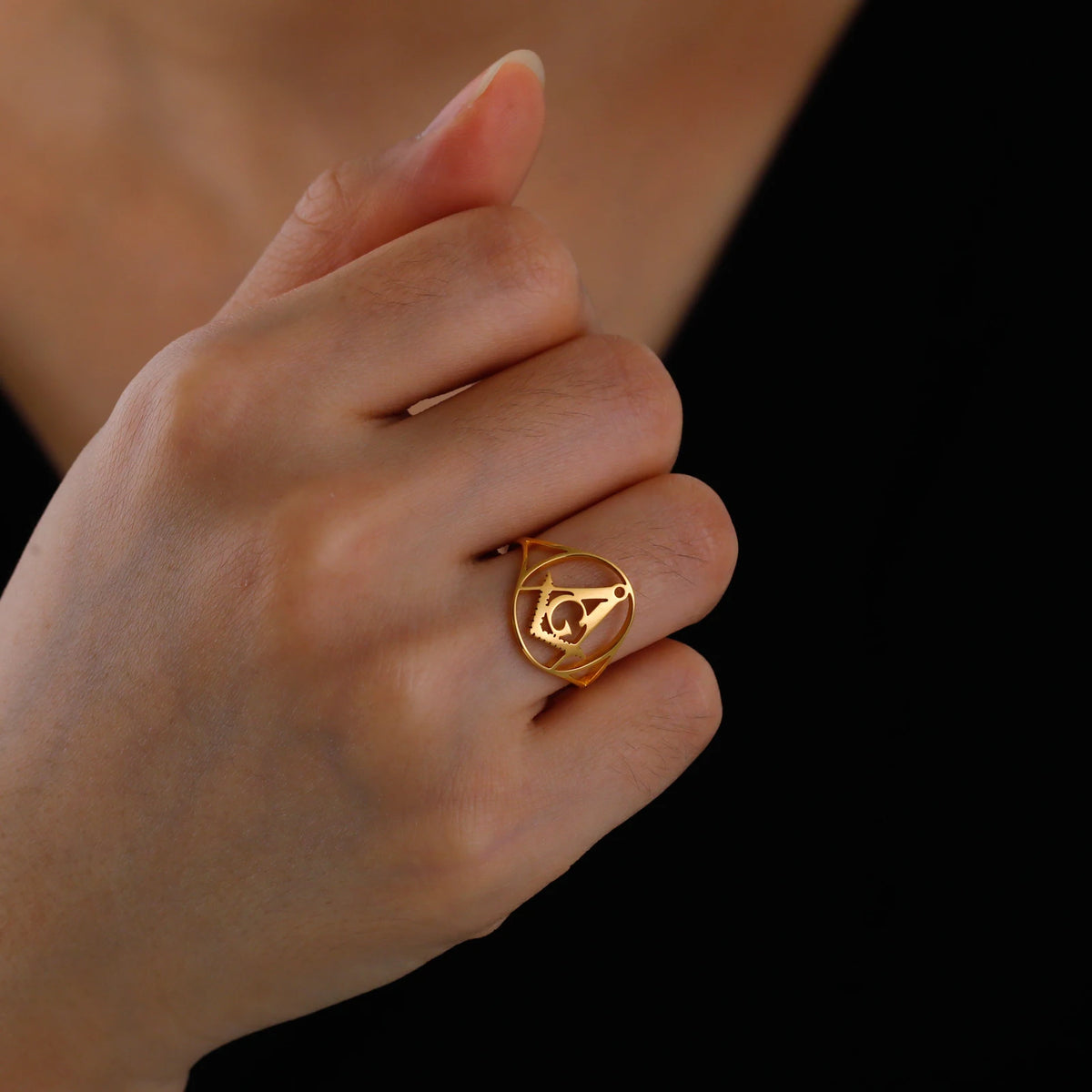 Masonic Freemasonry Signet Ring — Stainless Steel