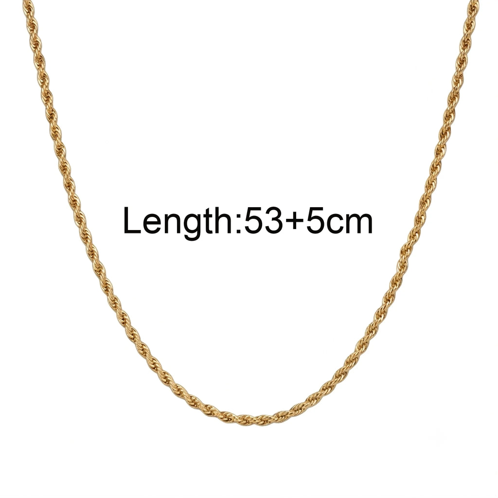Twist Rope Chain Necklace — Stainless Steel