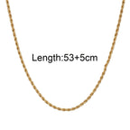 Twist Rope Chain Necklace — Stainless Steel