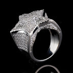 New in Hip-hop Style Trendy Fashion Star Rings for Women Domineering Inlaid Full Pentagram Female Ring Jewelry