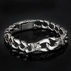 Men's Punk Silver Color Bracelet Stainless Steel Hypoallergenic Jewelry Gift Party Bangles Chain Accessory