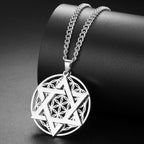 Flower of Life Star Pendant Necklace — Stainless Steel