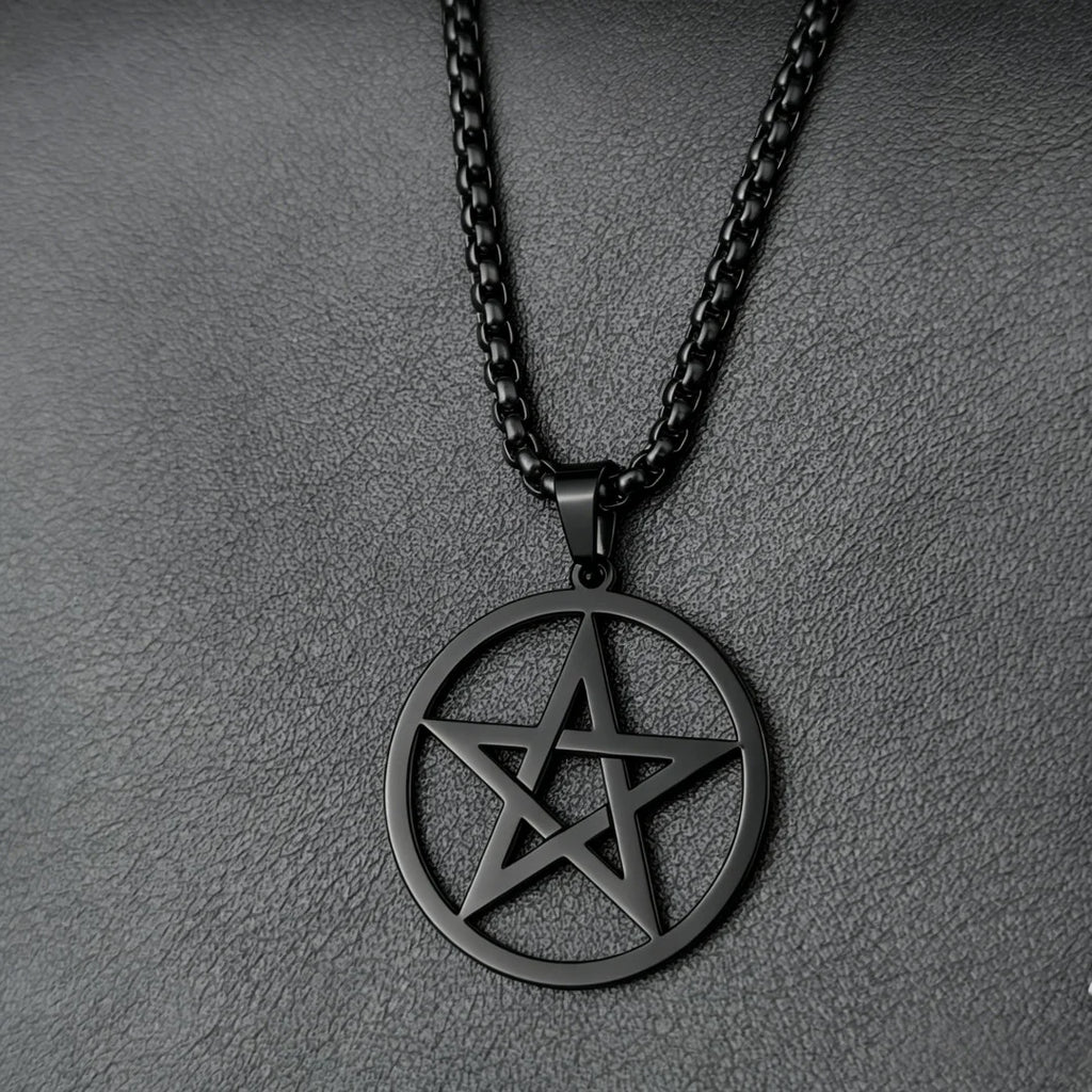 Classic Men's Star of David Pendant Necklace in Black Gold Silver Color Stainless Steel Israel Jewish Jewelry  Box Chain 24 inch