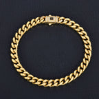 Black Cuban Bracelet Stainless Steel 14K Gold 6-13MM