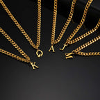 Vnox Men's Thick 5mm Wide Chain 26 Letters Pendant Necklace Punk Hip Hop Gold Color Jewelry On Neck Boys Cool Wear