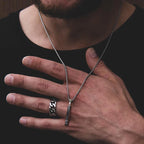 Rectangle Bar Pendant Necklace — Stainless