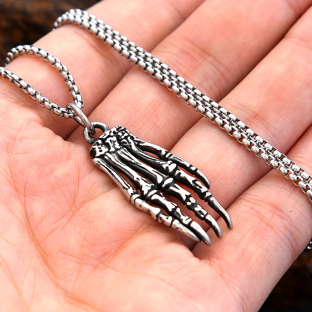 Skull Motorcycle Steel Pendant Demon Hand Halloween