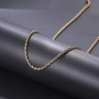 Rope Chain Necklace Two-Tone Stainless Steel 3MM