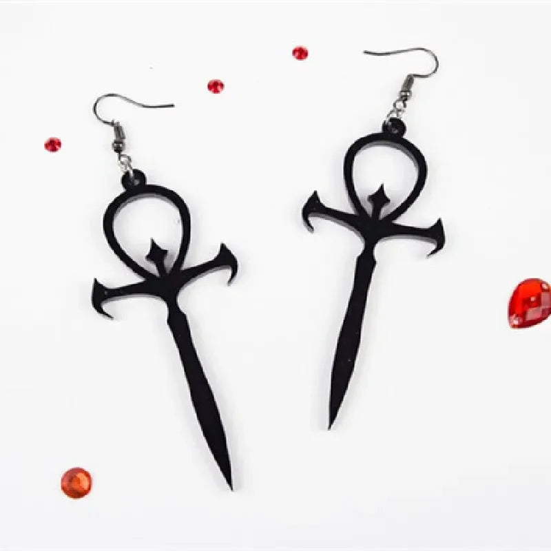Gothic Vampire Ankh Cross Pendant Necklace — Zinc Alloy