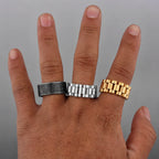 Simple Punk Retro Black Stainless Steel Mens Rings for Women Couple Lover Boy Girlfriend Biker Jewelry Creativity Gift