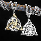 Viking Witch Celtic Knot Pendant Necklace Rune Stainless Steel Men Chain Odin Gothic Necklace Protection Amulet Jewelry